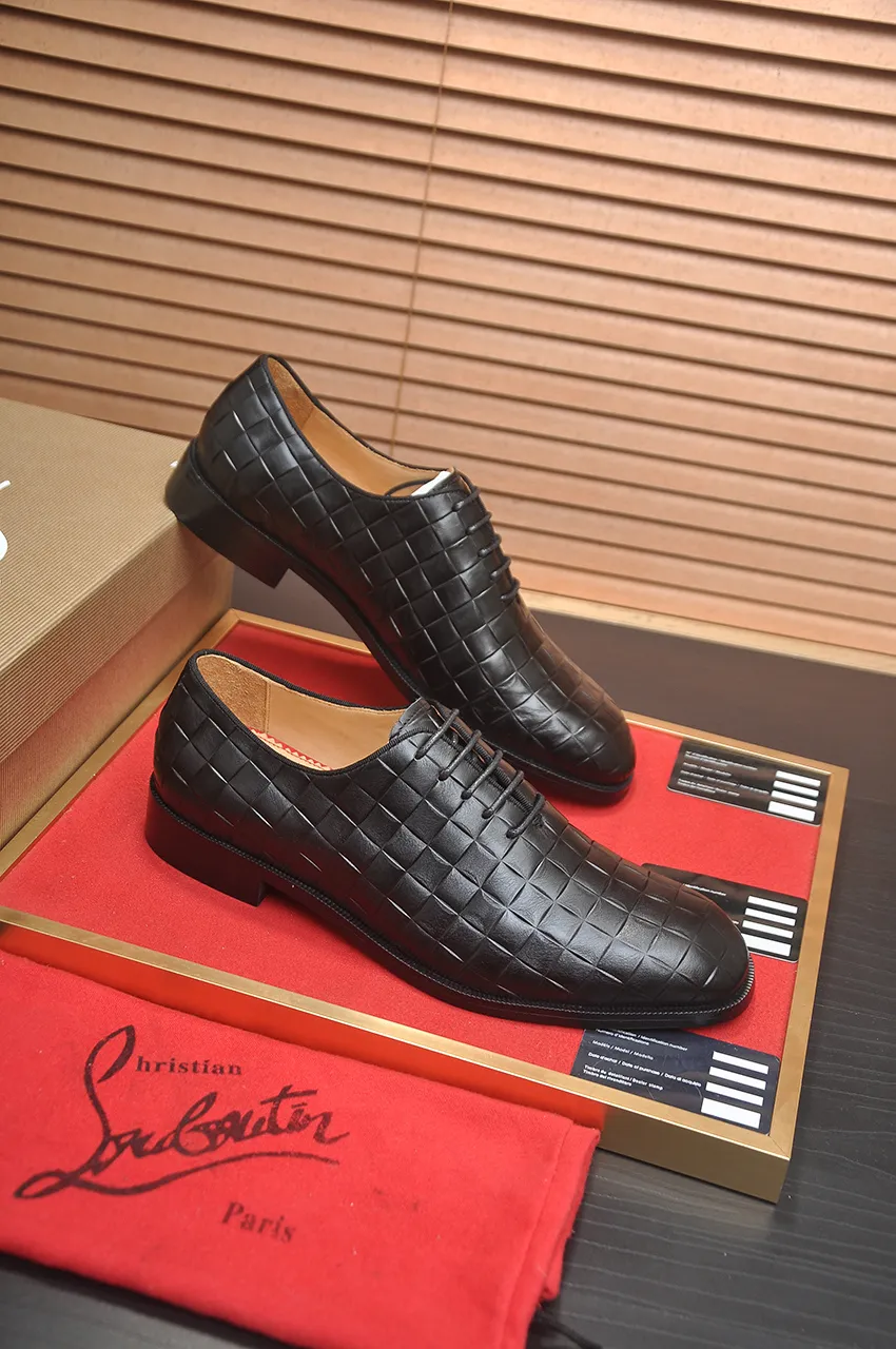 Men's shoes 💰620💶 [Chrstian Loubotin] Red-soled shoes 💋Original mold opening, the highest version on the market, purely handmade ➕Imported cowhide uppers, first-layer water-dyed cowhide lining! Original EU high-gloss outsole. 38 to 45 (45 customized)